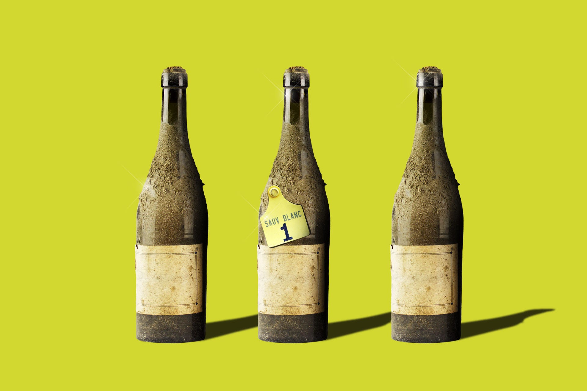3 vintage bottles of Sauv Blanc