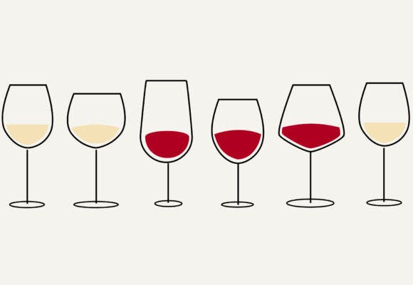 An illustration of different types of Wine glasses