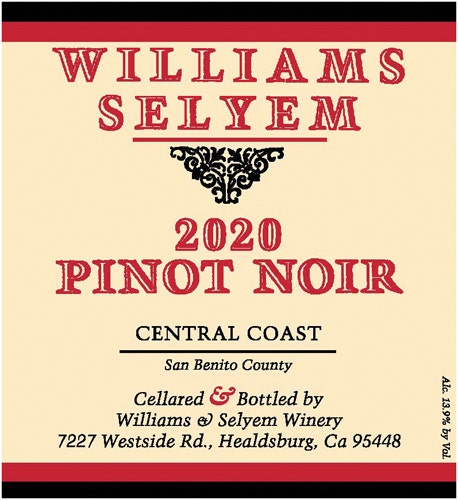 Williams Selyem 2020 Pinot Noir (San Benito)